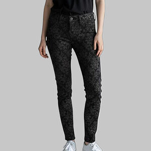 Free People Goth Damask Size 25 Black Skinny Pants